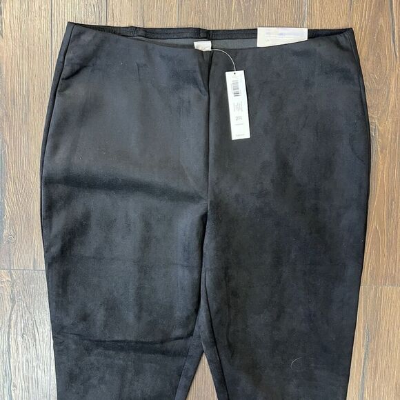 🆕 Chico’s Faux-Suede Leggings In Black SZ 2/12 - Picture 4 of 6